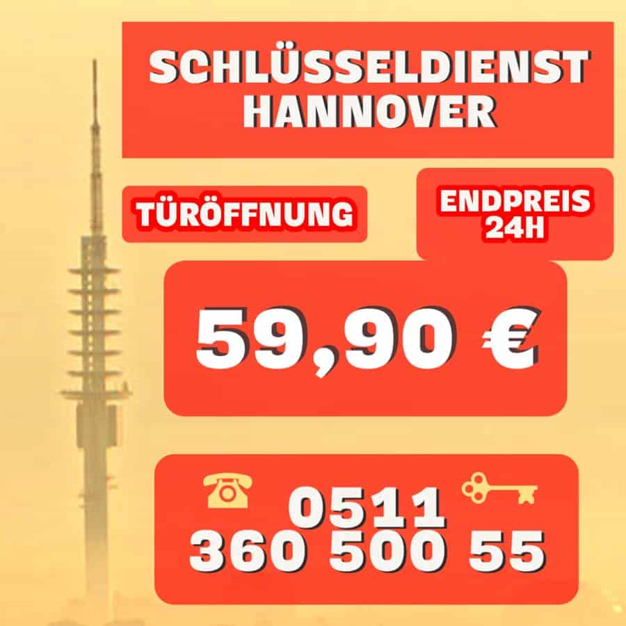 Schlüsseldienst Hannover Türöffnung Festpreis 59,90 Euro